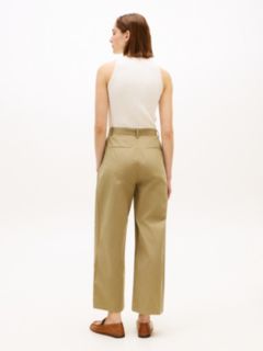 Washed Wide Leg Trousers — Brown 4