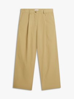 Washed Wide Leg Trousers — Brown 5