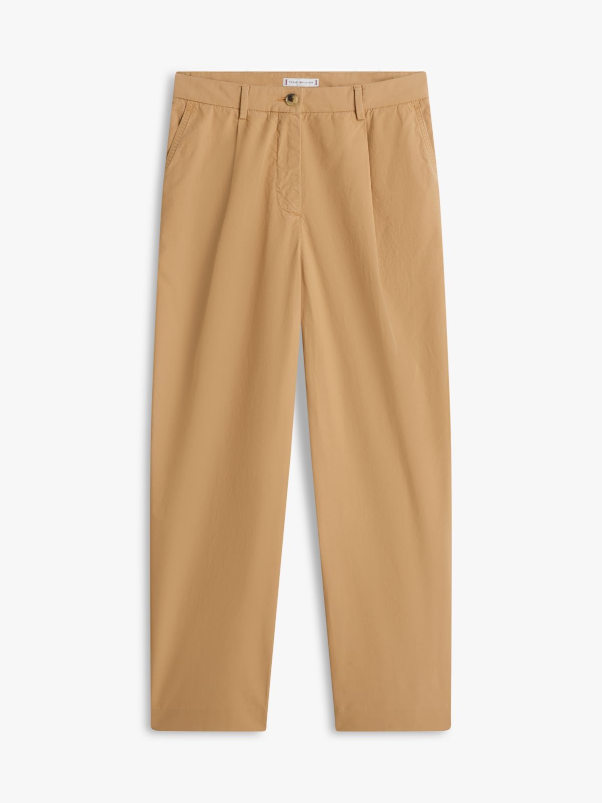 Washed Wide Leg Trousers — Khaki