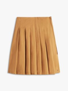 Washed Pleated Midi Skirt — Khaki 5