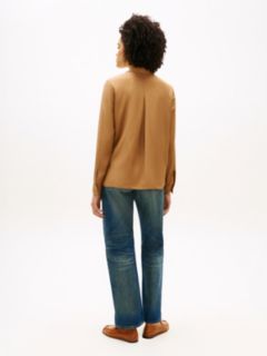 Regular Fit Gold-Tone Button Shirt — Brown 4