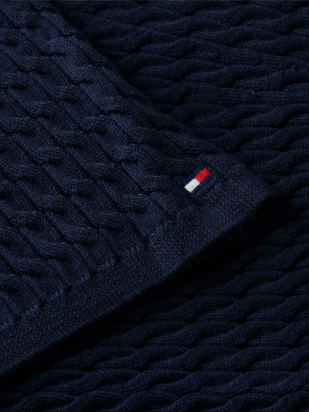 Cable Knit Relaxed A-Line Midi Skirt — Blue