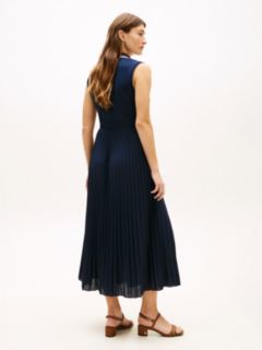 1985 Pleated Sleeveless Midi Polo Dress — Blue 4