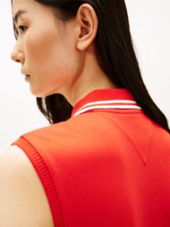 1985 Pleated Sleeveless Midi Polo Dress — Orange 3