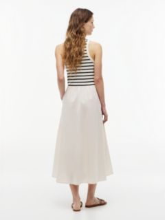 Gold-Tone Button Sleeveless Maxi Dress — Beige 4