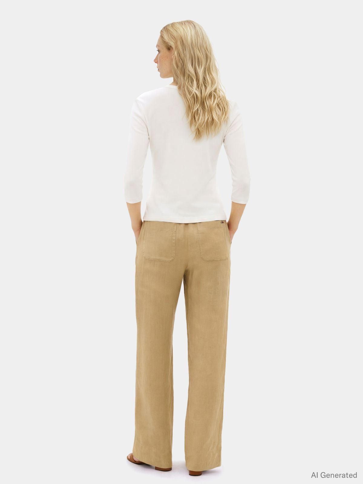 Gold-Tone Button Slim Henley T-Shirt — White