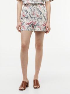 Flag Embroidery Pure Linen Shorts — Beige 2