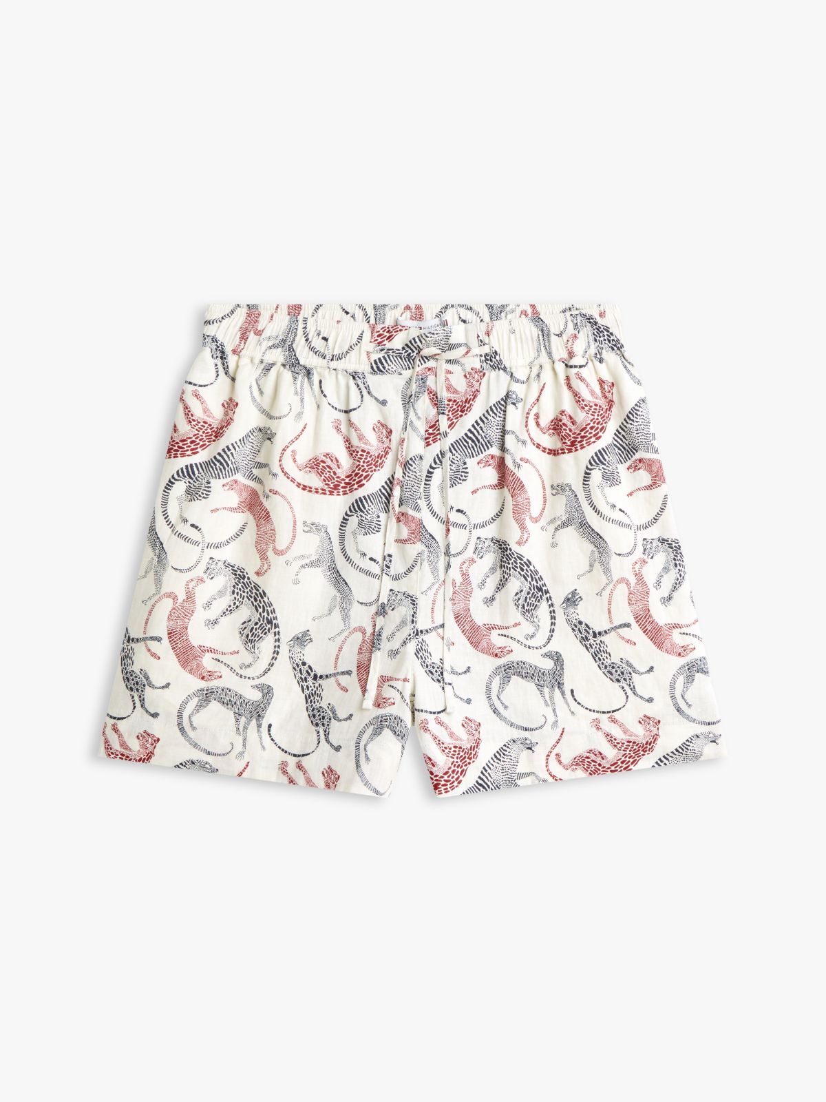 Flag Embroidery Pure Linen Shorts — Beige