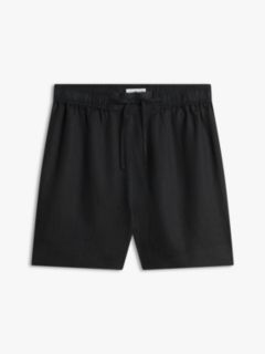 Flag Embroidery Pure Linen Shorts — Black 5