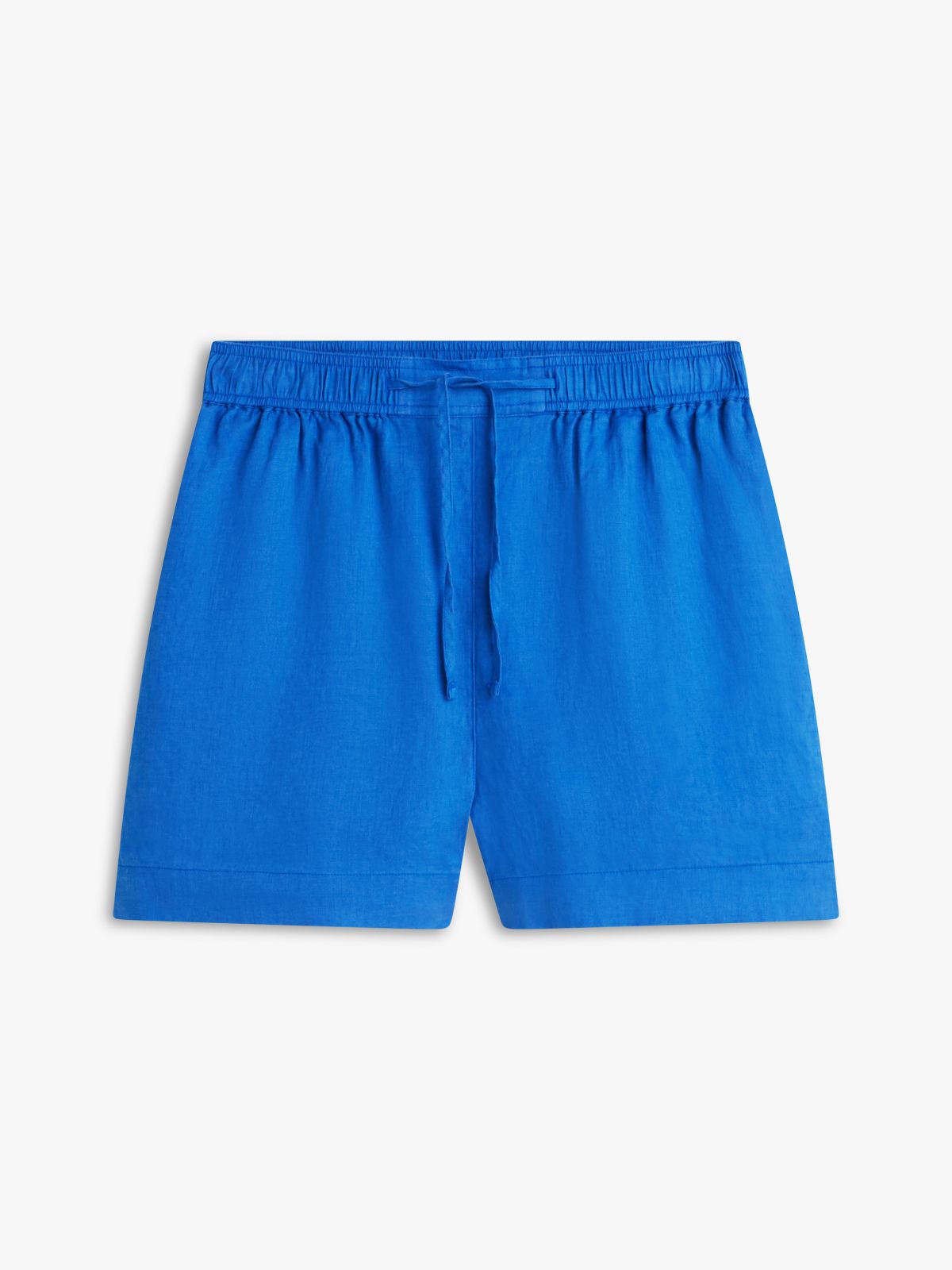 Flag Embroidery Pure Linen Shorts — Blue