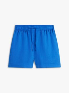 Flag Embroidery Pure Linen Shorts — Blue 5