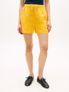 Flag Embroidery Pure Linen Shorts — Orange 2