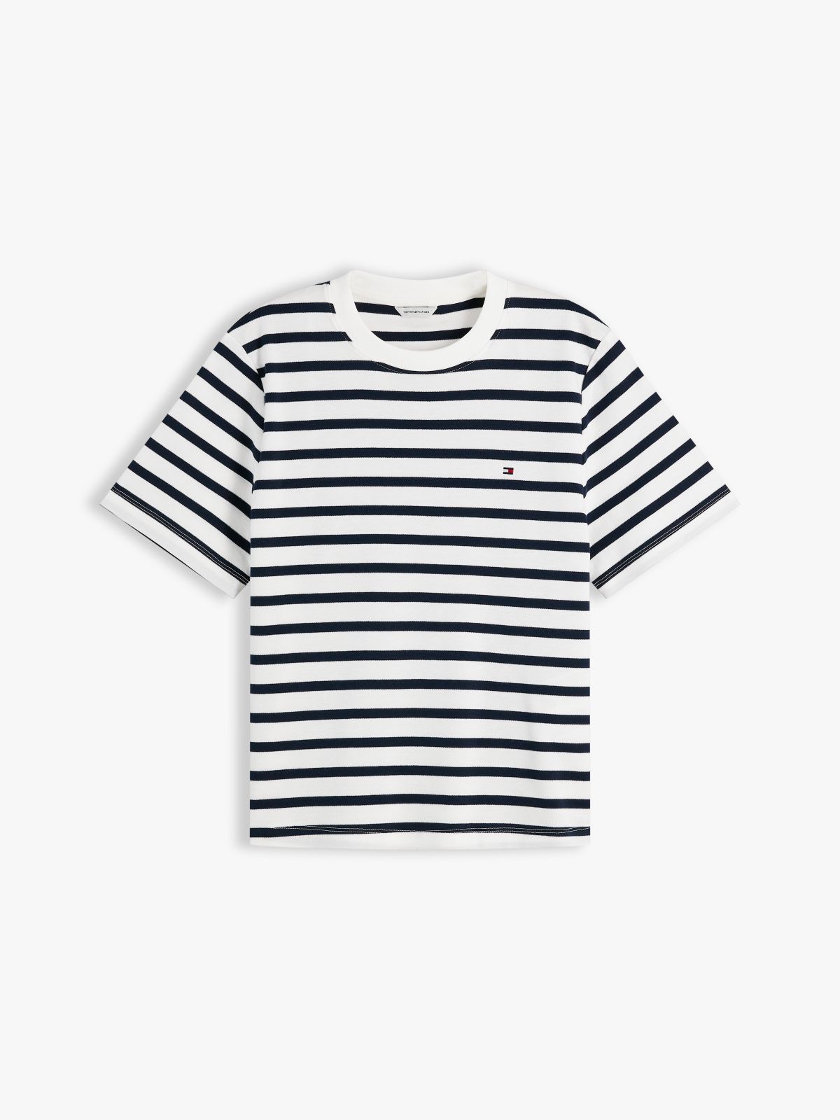 Interlock Knit Boxy Crew Neck T-Shirt — Multi