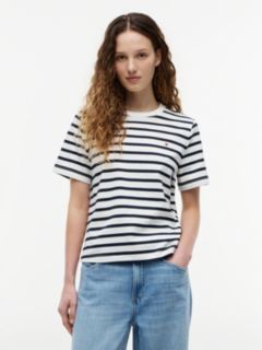 Interlock Knit Boxy Crew Neck T-Shirt — Multi 1