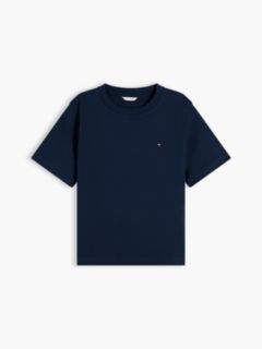 Interlock Knit Boxy Crew Neck T-Shirt — Blue 5