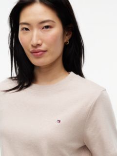 Interlock Knit Boxy Crew Neck T-Shirt — Brown 3