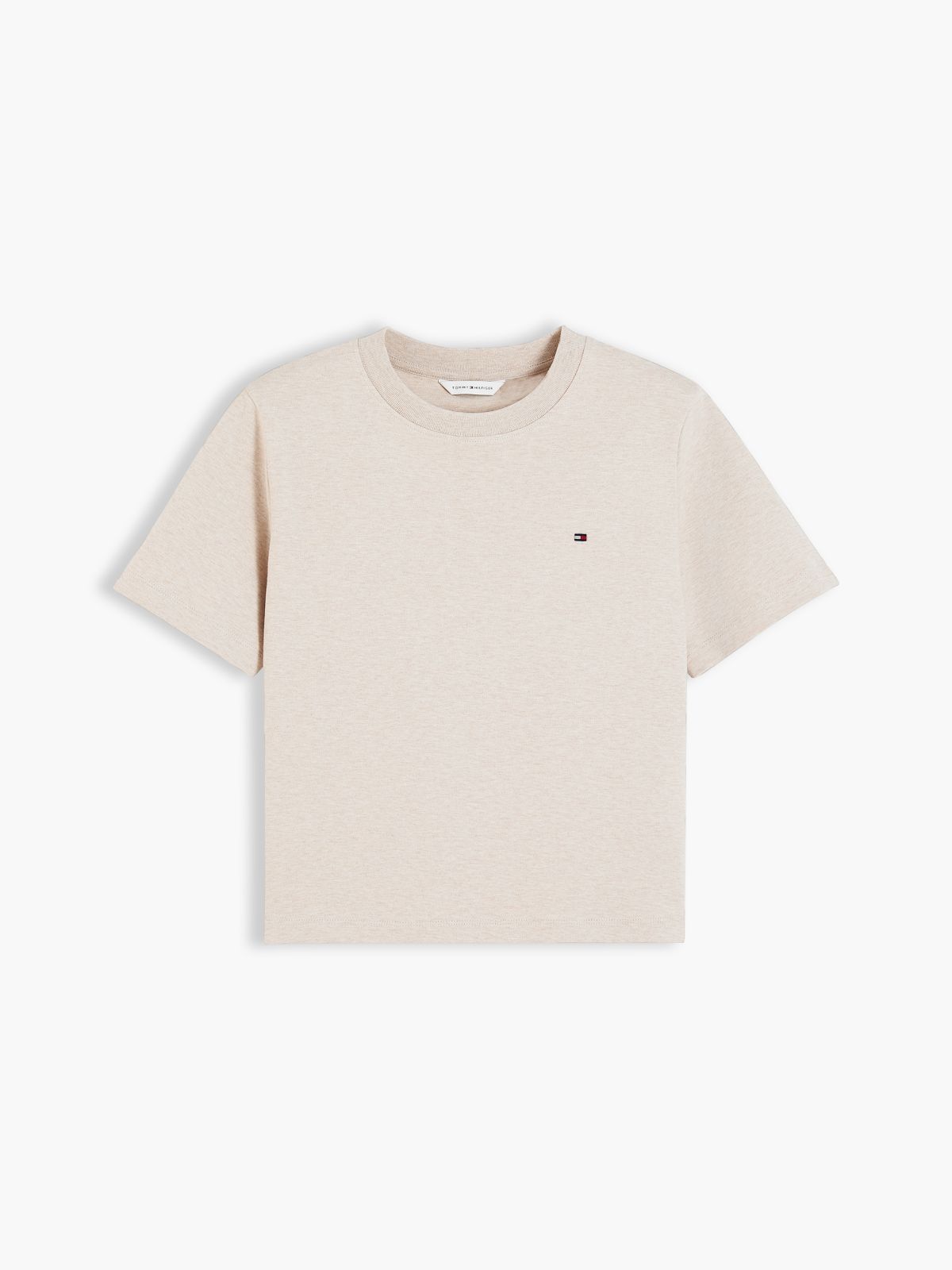 Interlock Knit Boxy Crew Neck T-Shirt — Brown
