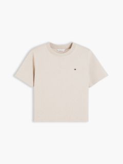 Interlock Knit Boxy Crew Neck T-Shirt — Brown 5
