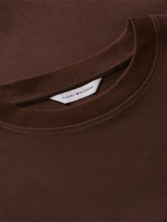 Interlock Knit Boxy Crew Neck T-Shirt — Brown 6