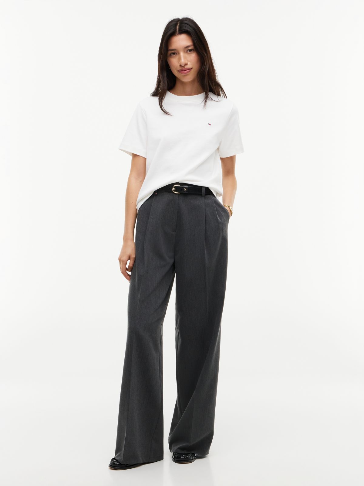 Interlock Knit Boxy Crew Neck T-Shirt — White