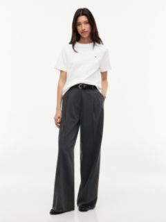 Interlock Knit Boxy Crew Neck T-Shirt — White 2