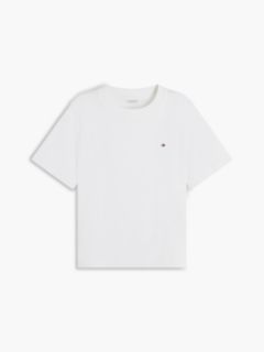 Interlock Knit Boxy Crew Neck T-Shirt — White 5