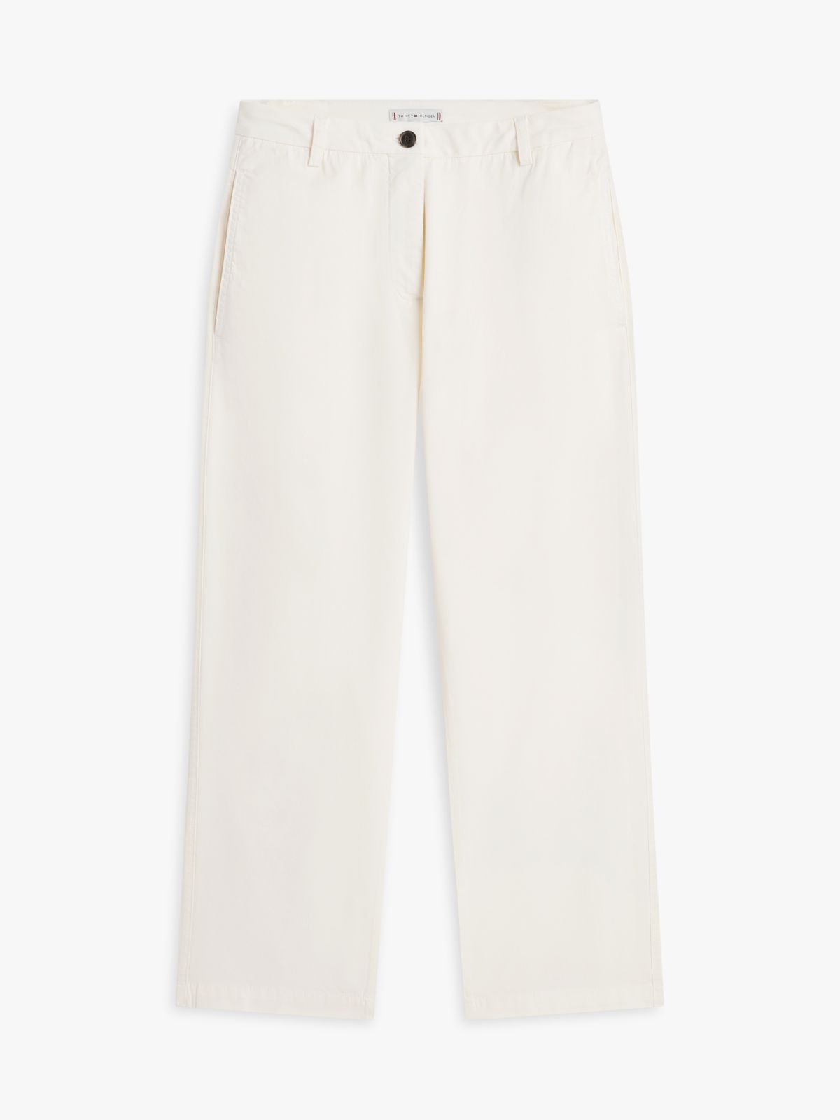 Washed Slim Straight Leg Chinos — Beige