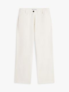 Washed Slim Straight Leg Chinos — Beige 5