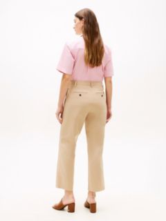 Washed Slim Straight Leg Chinos — Beige 4