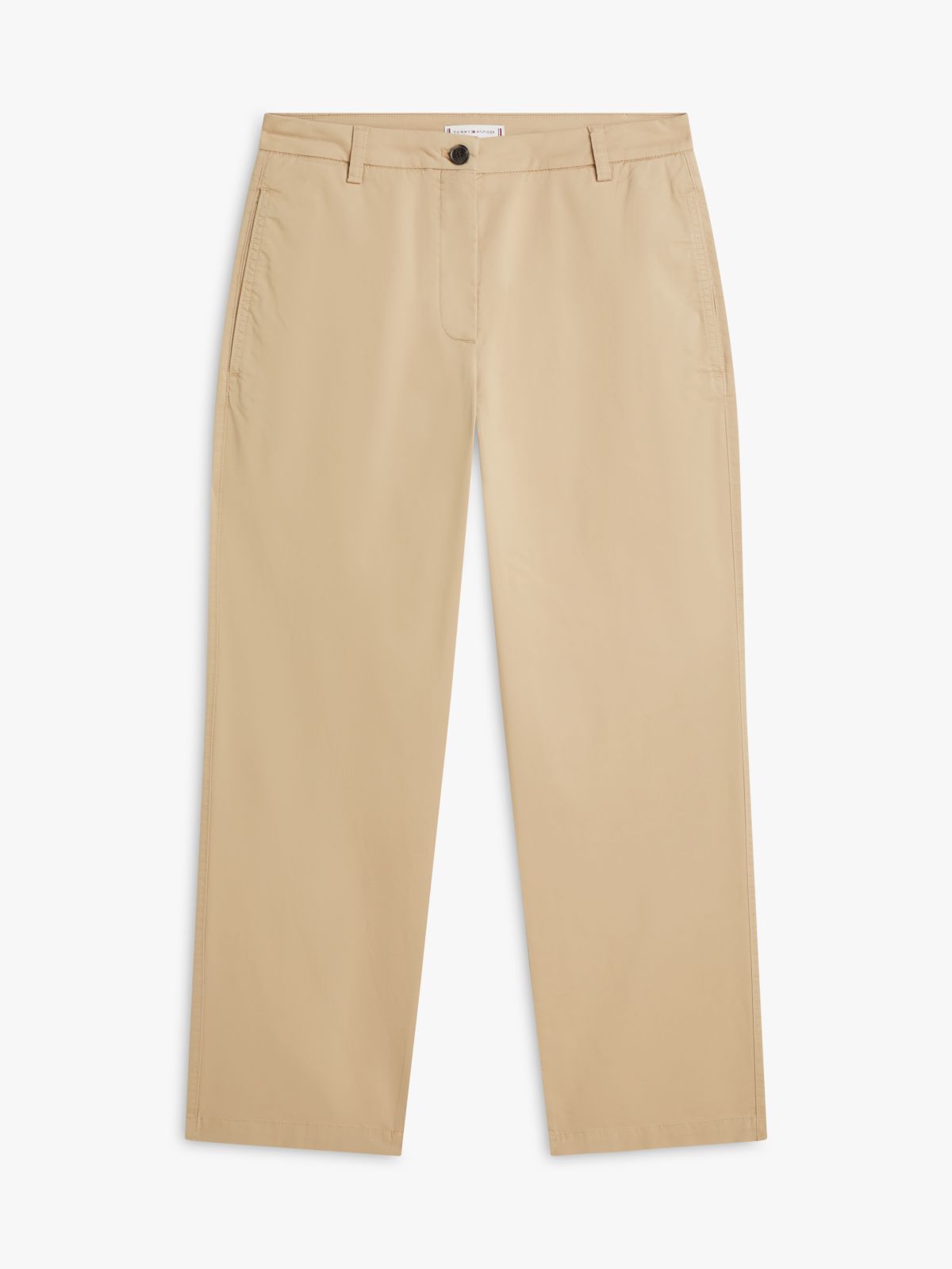 Washed Slim Straight Leg Chinos — Beige