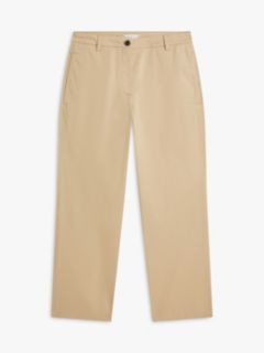 Washed Slim Straight Leg Chinos — Beige 5