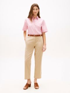 Washed Slim Straight Leg Chinos — Beige 1