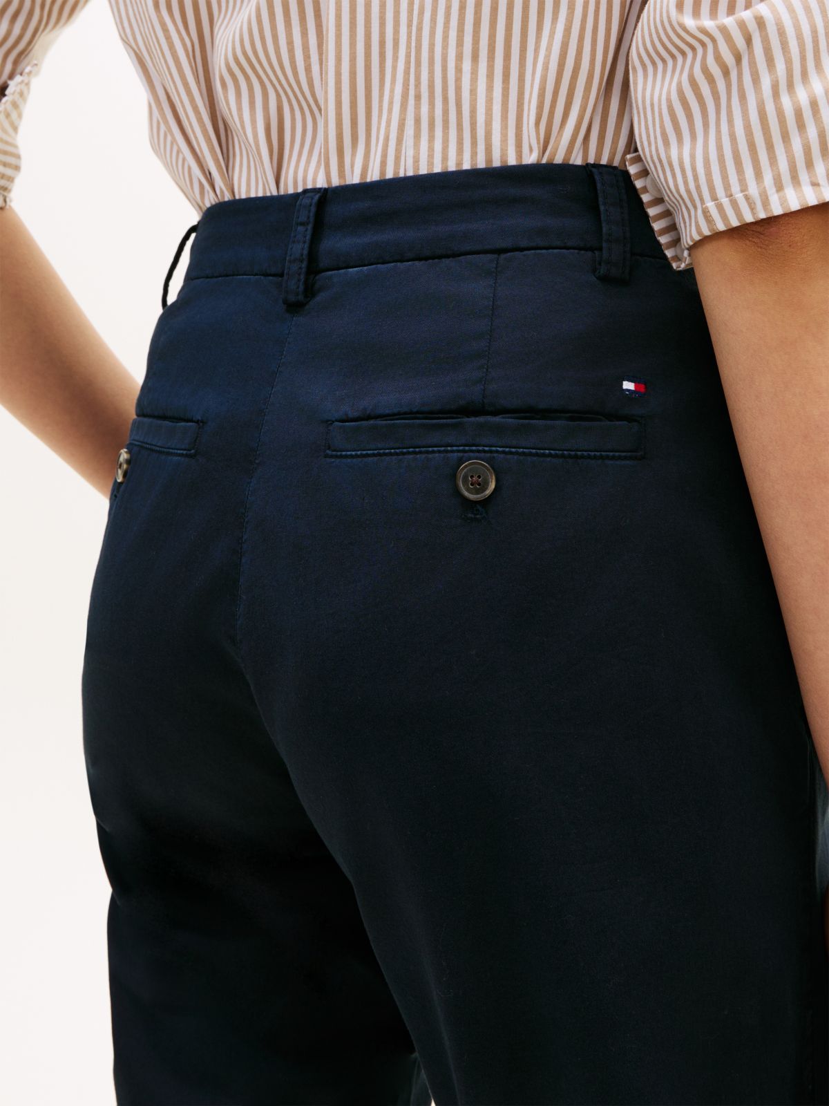 Washed Slim Straight Leg Chinos — Blue