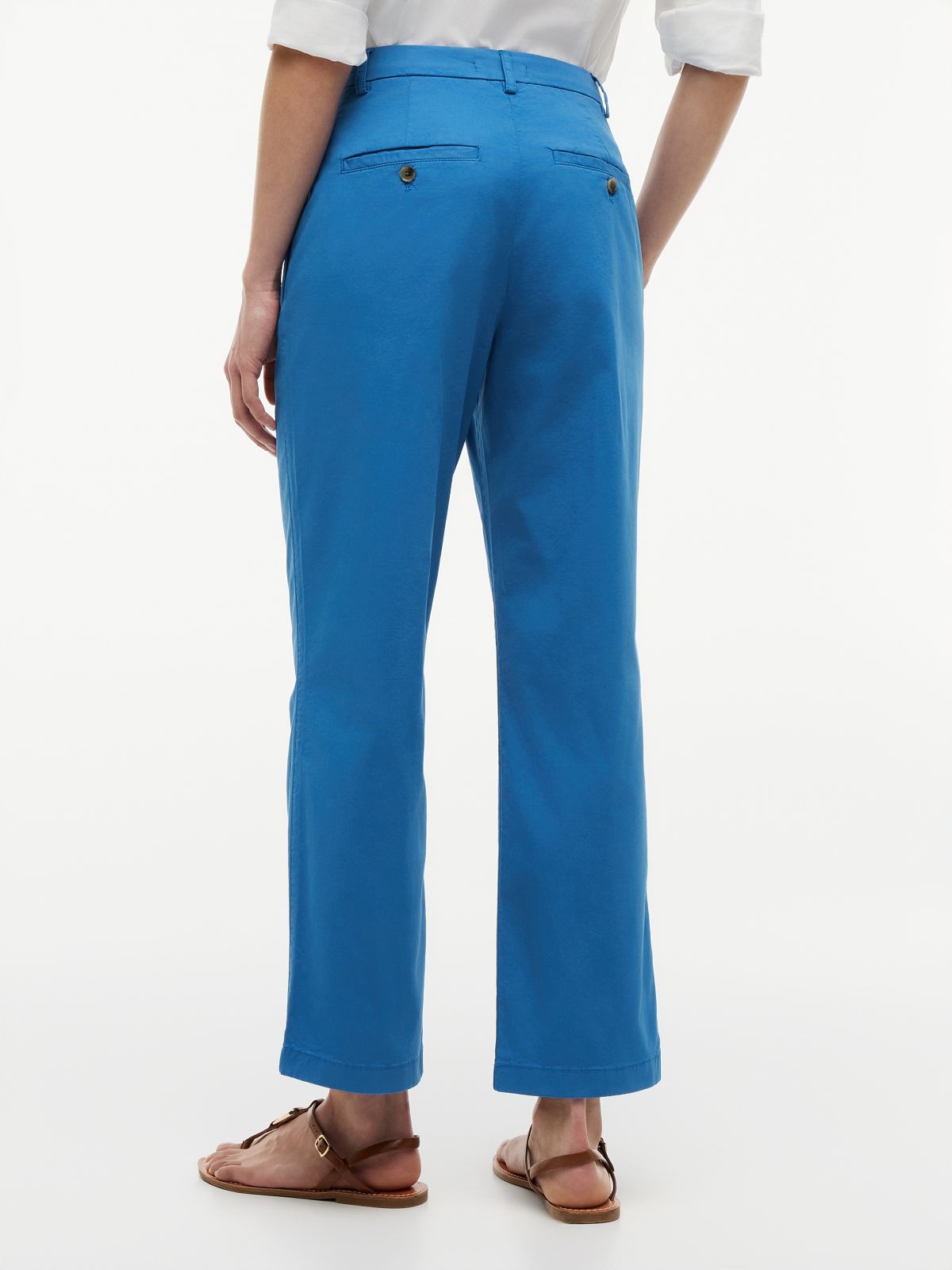 Washed Slim Straight Leg Chinos — Blue