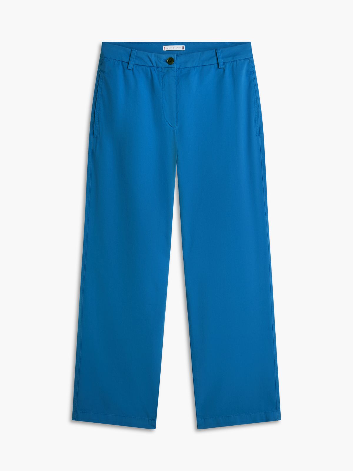 Washed Slim Straight Leg Chinos — Blue