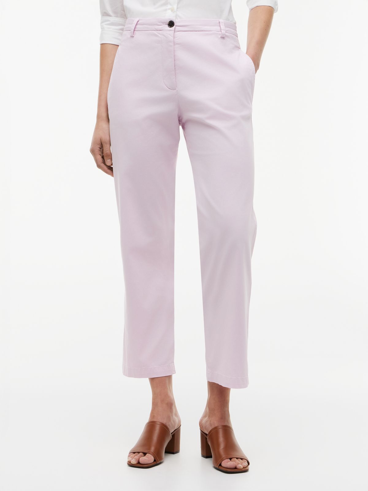 Washed Slim Straight Leg Chinos — Purple