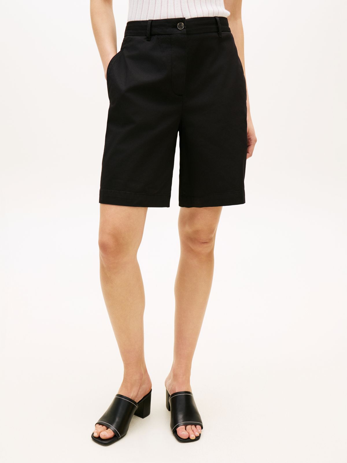 Washed Regular Chino Shorts — Black