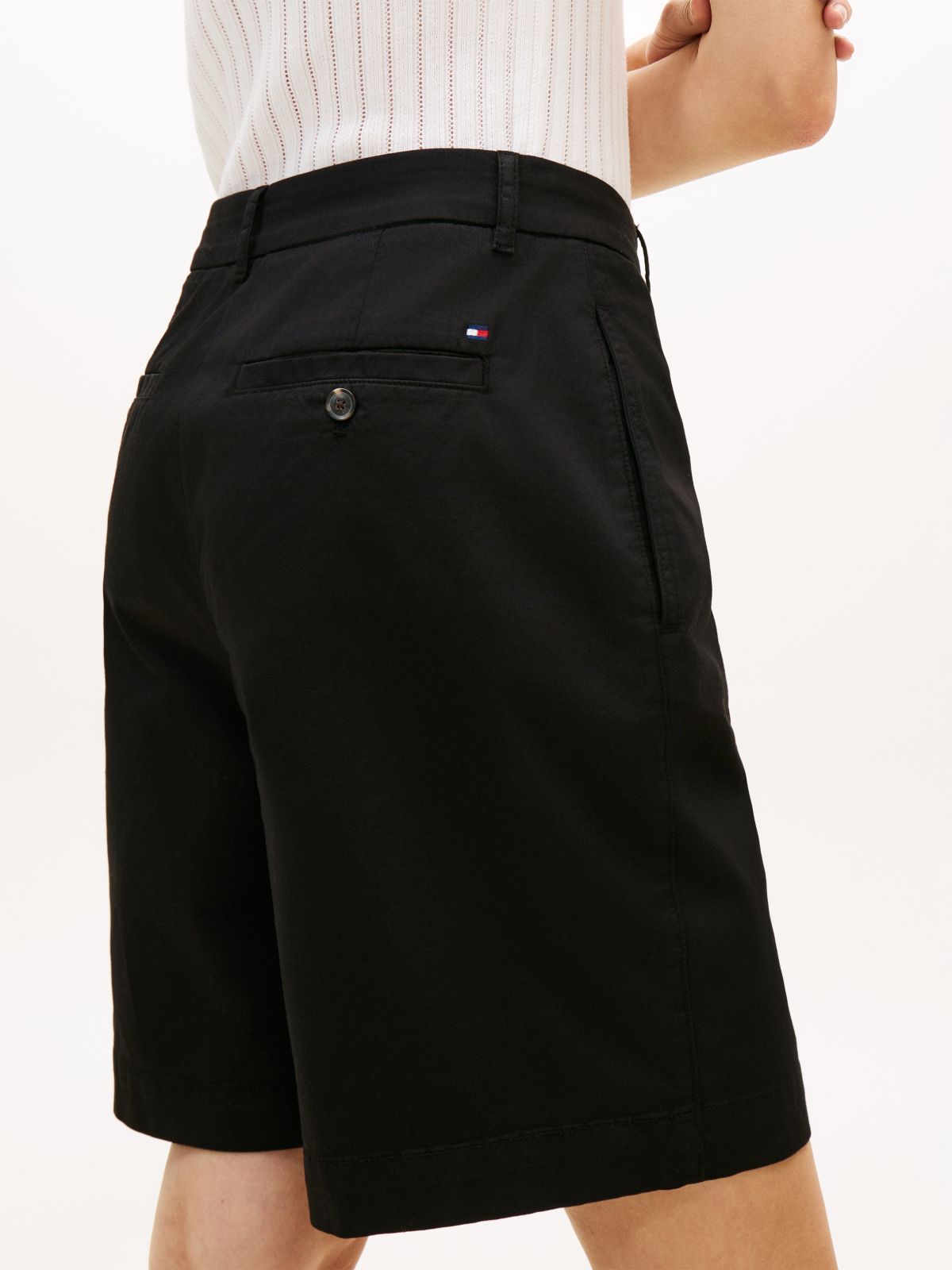 Washed Regular Chino Shorts — Black