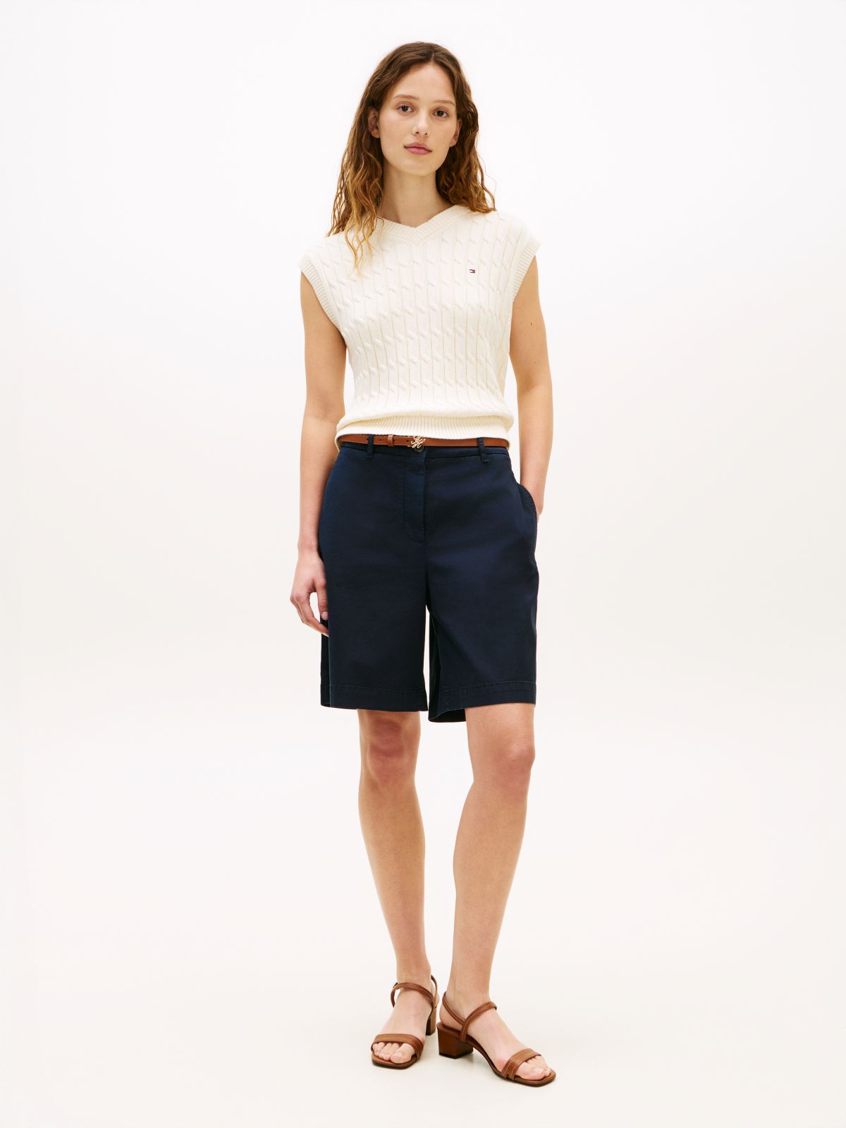 Washed Regular Chino Shorts — Blue