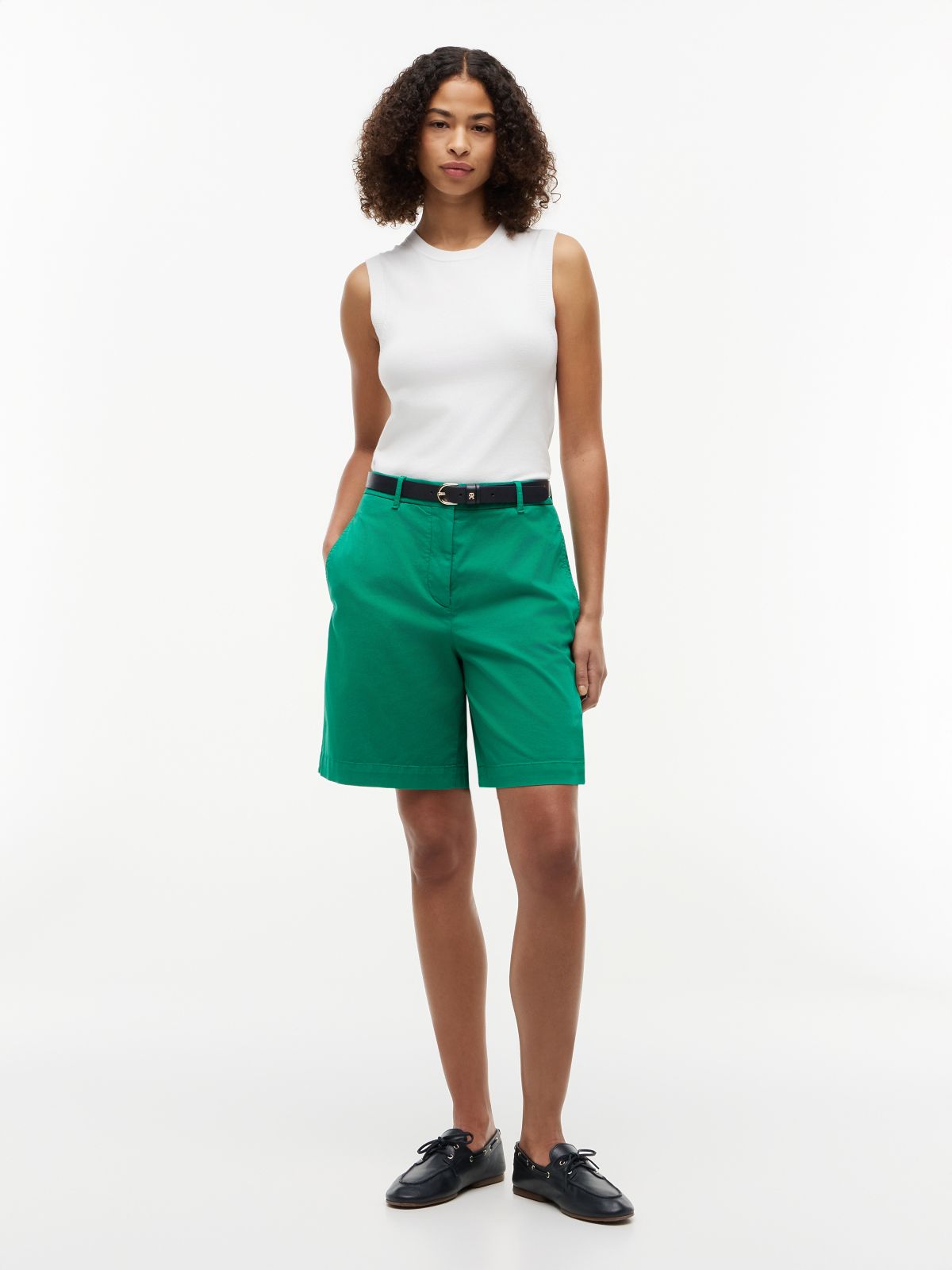 Washed Regular Chino Shorts — Green