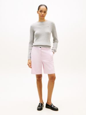 purple washed regular chino shorts for women tommy hilfiger