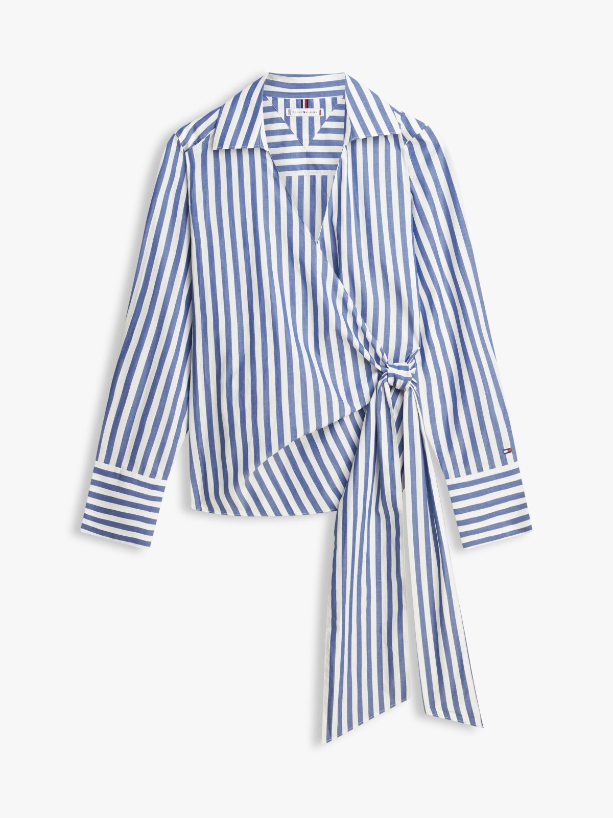 Slim Fit Wrap Knot Poplin Shirt — White