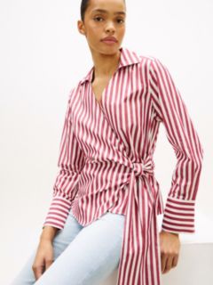 Slim Fit Wrap Knot Poplin Shirt — Beige 2