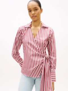 Slim Fit Wrap Knot Poplin Shirt — Beige 1