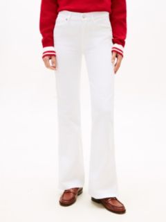 Mid Rise Flared White Jeans — White 2