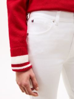 Mid Rise Flared White Jeans — White 3