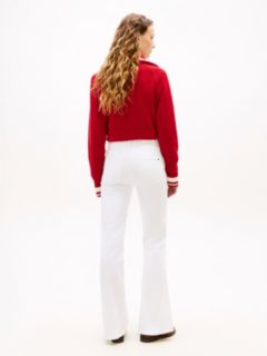 Mid Rise Flared White Jeans — White 4