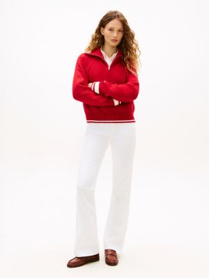 white mid rise flared white jeans for women tommy hilfiger