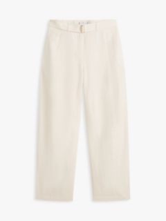 Utility Barrel Leg Pure Linen Trousers — Beige 5