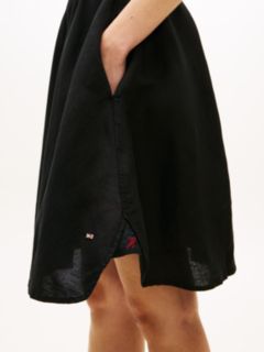 Belted Relaxed Mini Shirt Dress — Black 3